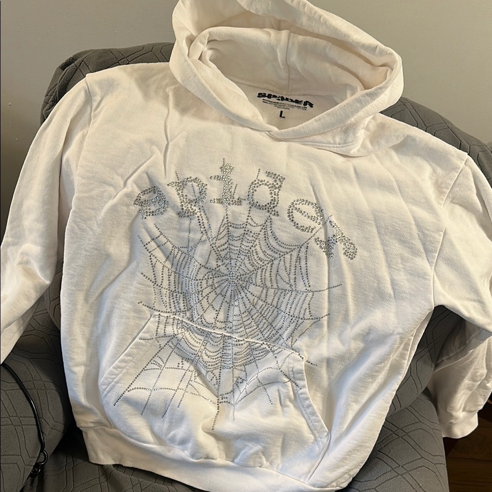White Spider Design unisex Hoodie